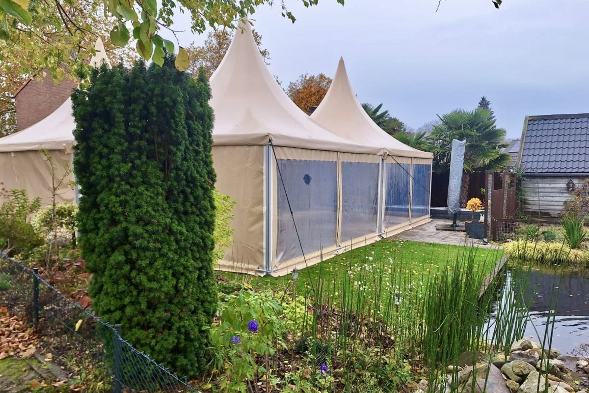 Pagodetent op locatie - Veluwse Partyverhuur